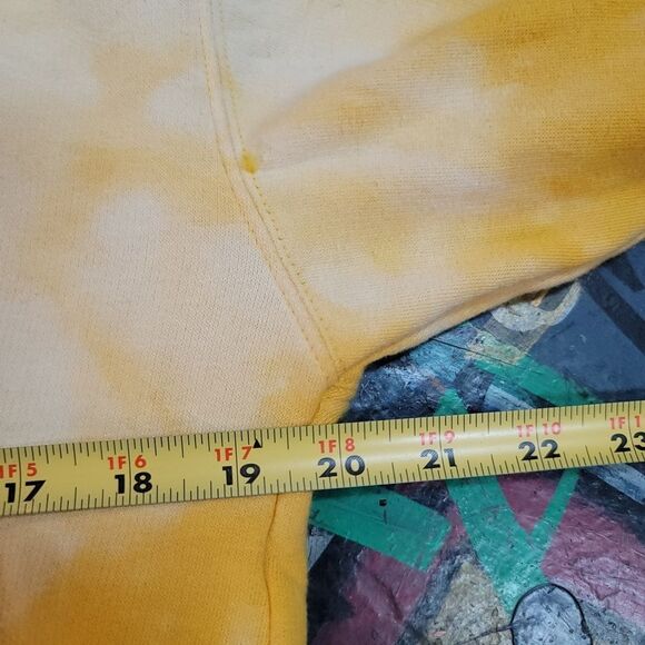 Golden Fox Ramen Tokyo Japan in-house yellow reverse tie-dye hoodie: size small - Picture 5 of 10